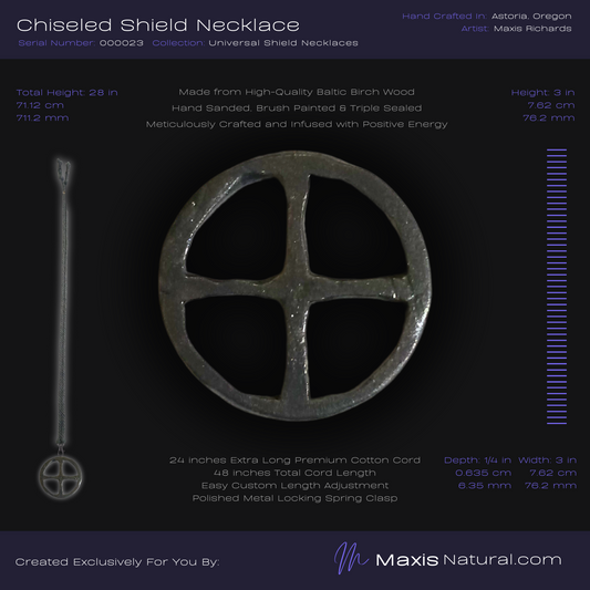 Chiseled Universal Shield Necklace Dark Slate (000023)