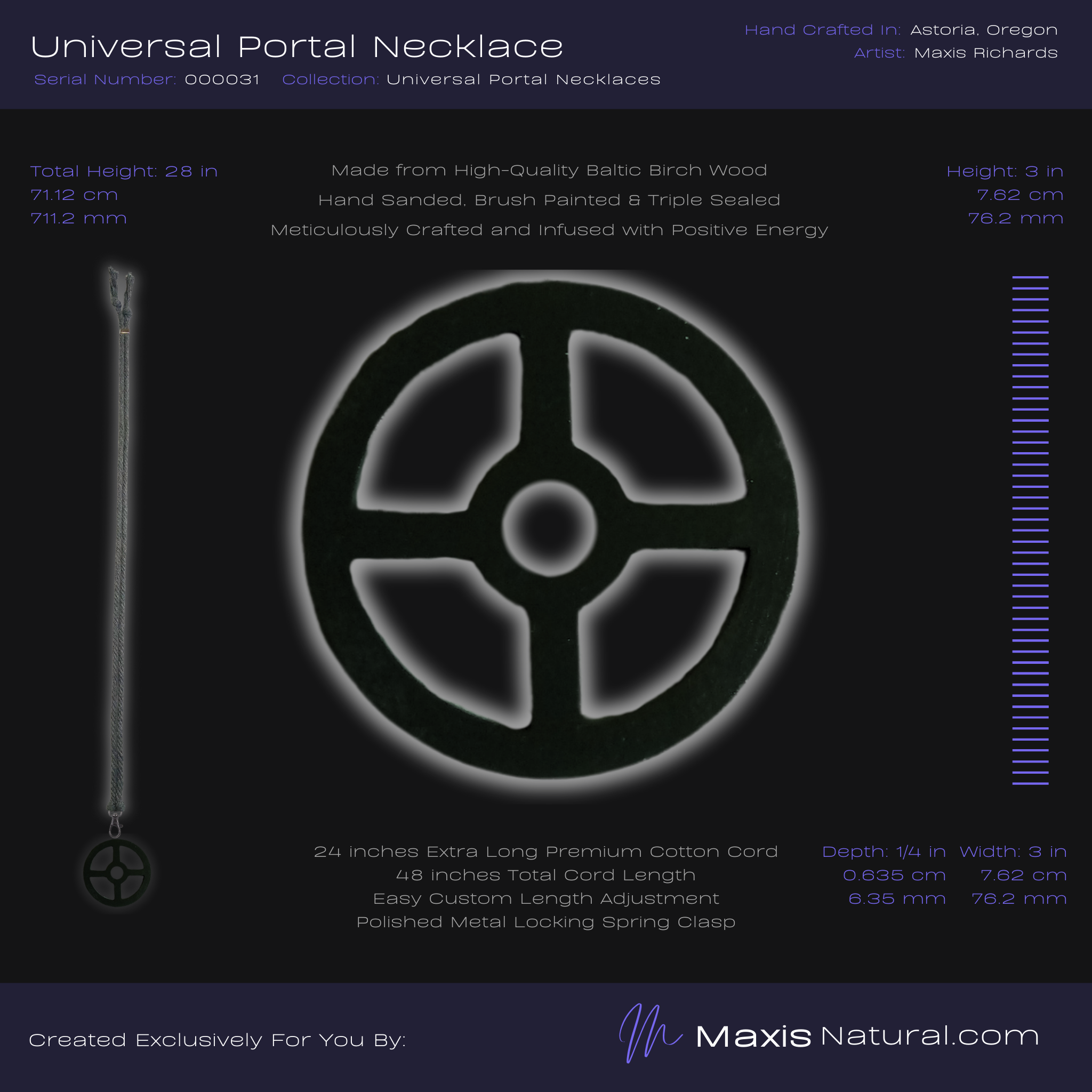 Universal Portal Necklace Dark Slate (000031)