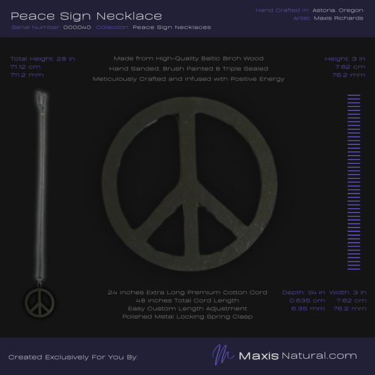 Universal Peace Sign Necklace Dark Slate (000040)