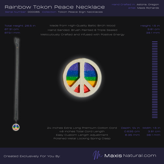 Tokon Peace Sign Necklace - Rainbow (000065)