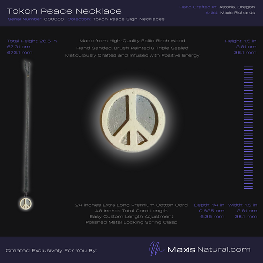 Tokon Peace Sign Necklace - Silver (000066)