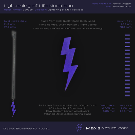 Lightening Bolt Necklace Purple (000068)