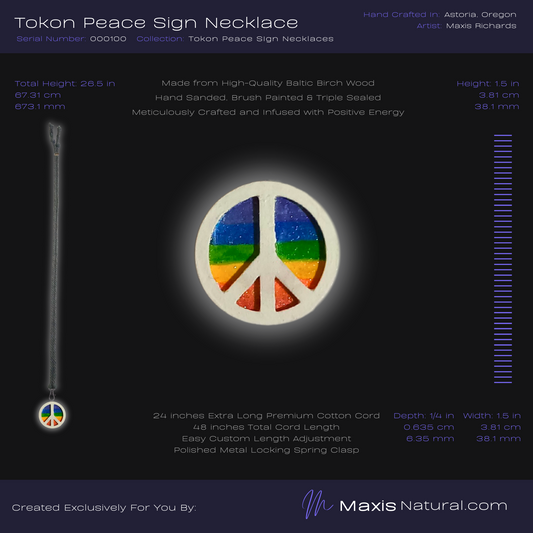 Tokon Peace Sign Necklace Rainbow (000100)