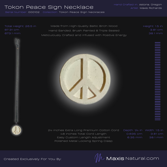 Tokon Peace Sign Necklace White (000102)