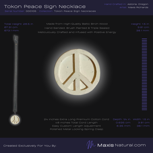 Tokon Peace Sign Necklace White (000105)