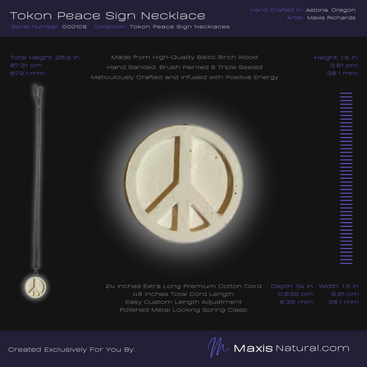 Tokon Peace Sign Necklace White (000108)