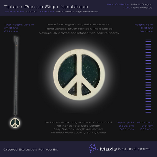 Tokon Peace Sign Necklace Blue (000110)