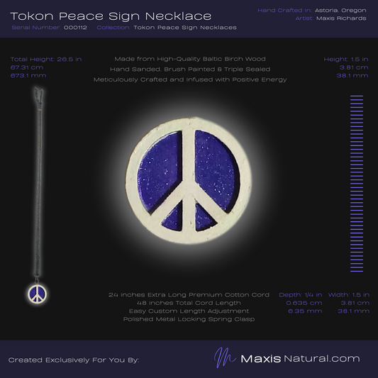 Tokon Peace Sign Necklace Purple (000112)