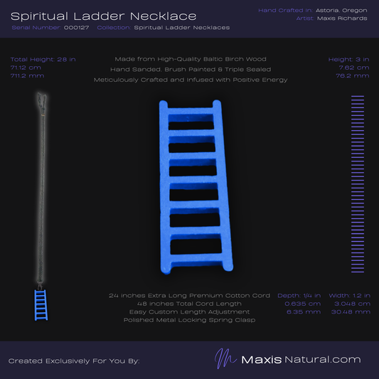 Spiritual Ladder Necklace Blue Steel (000127)