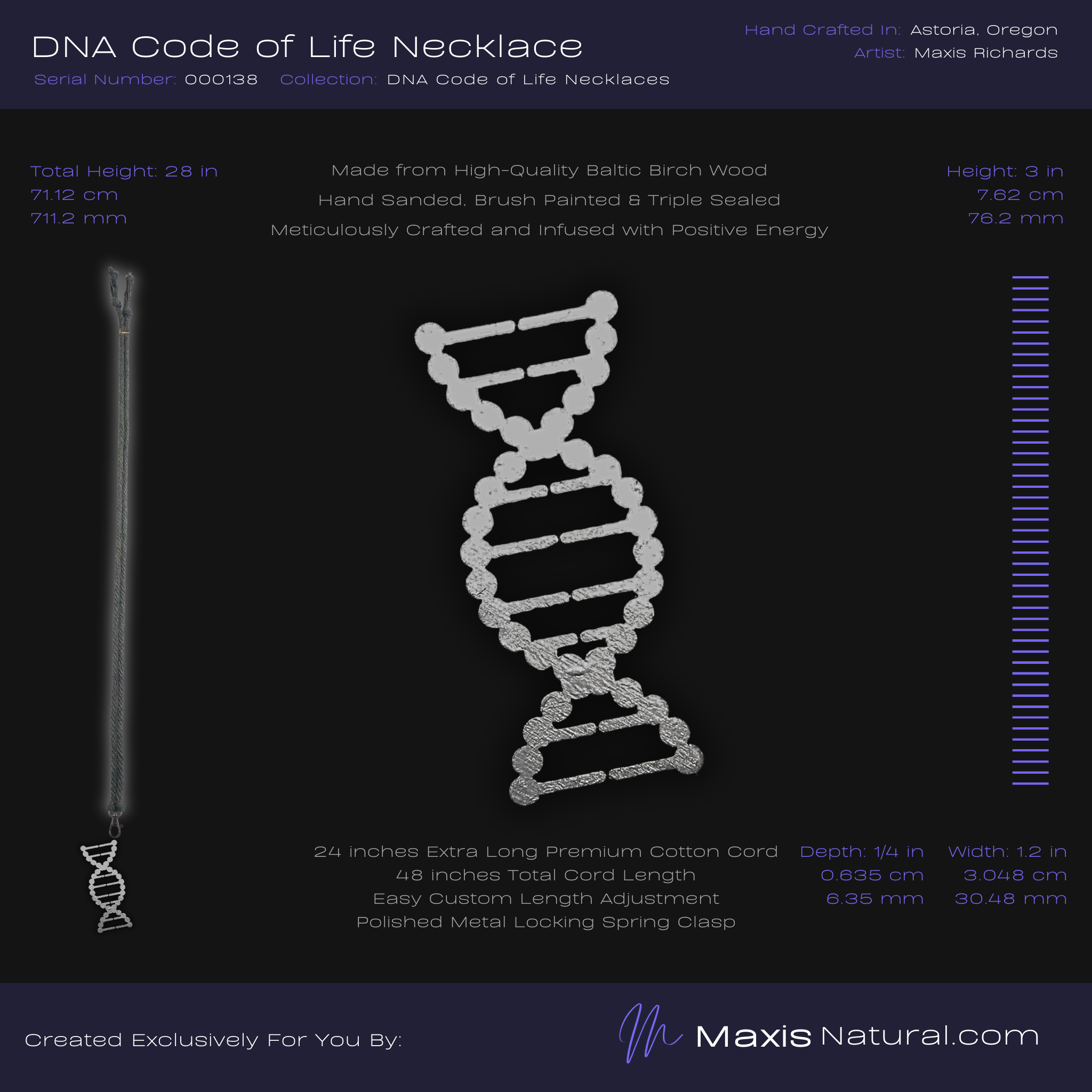 DNA Code of Life Necklace Silver (000138)