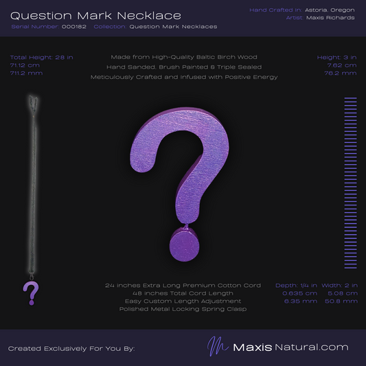 Question Mark Symbol Necklace Purple (000182)