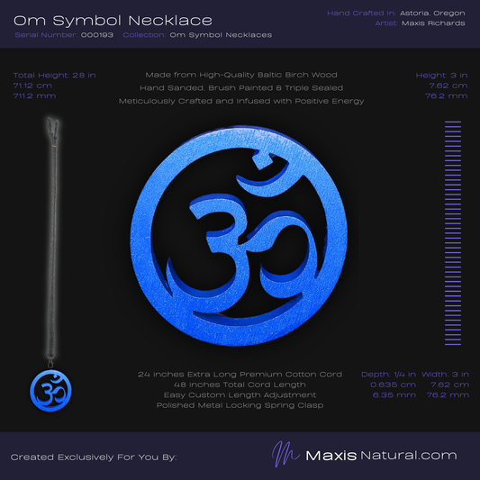 Om ॐ Symbol Necklace Blue (000193)