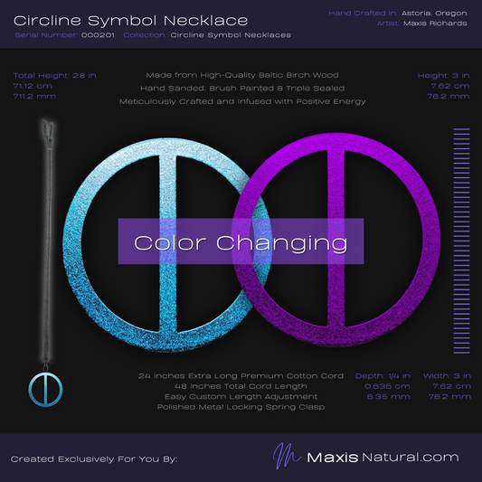 Circline Symbol Necklace Color Change Blue Purple  (000201)