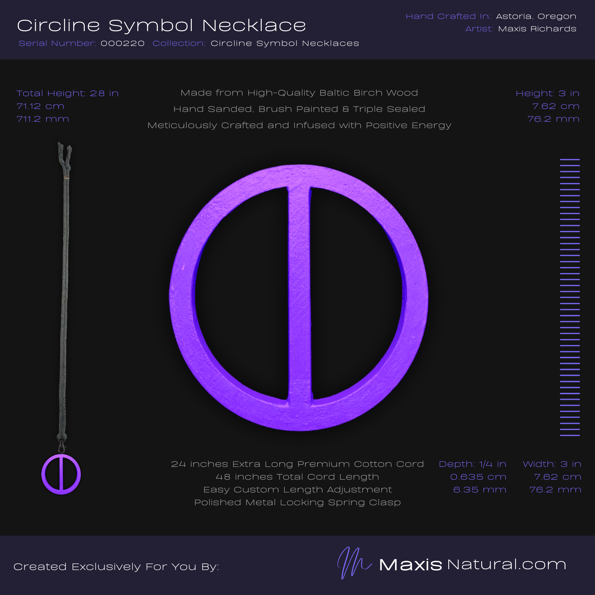 Circline Symbol Necklace Purple (000220)