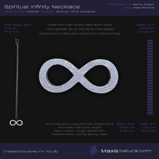 Spiritual Infinity Necklace White Diamond Textured (000228)