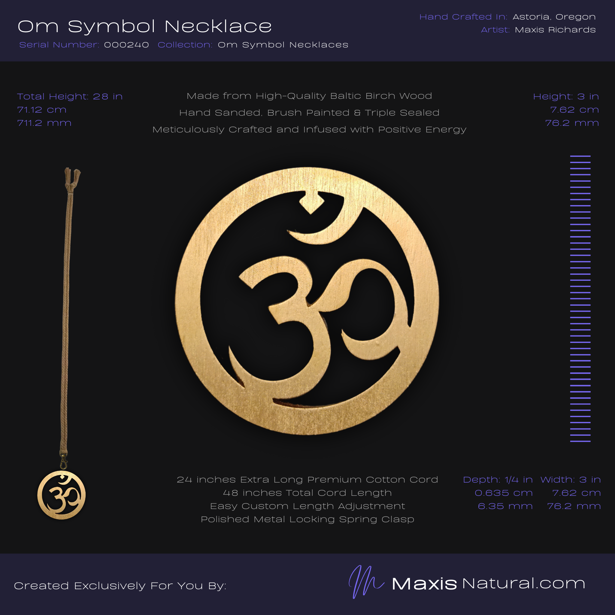 Om ॐ Symbol Necklace Gold (000240)