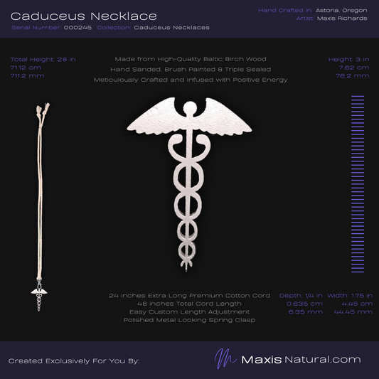 Caduceus Necklace Silver (000245)