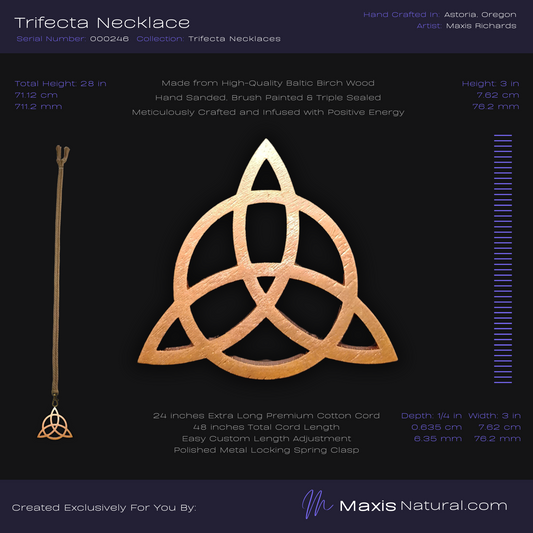 Trifecta, Trinity Knot, Triquetra, Necklace Copper (000246)