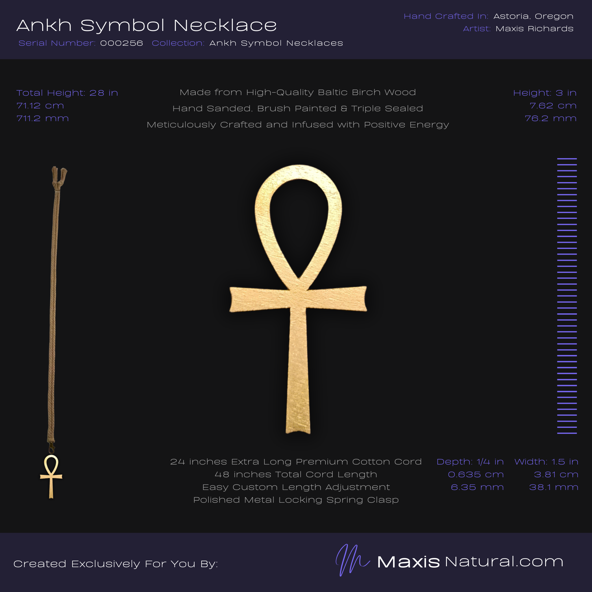 Ankh Symbol Necklace Gold (000256)