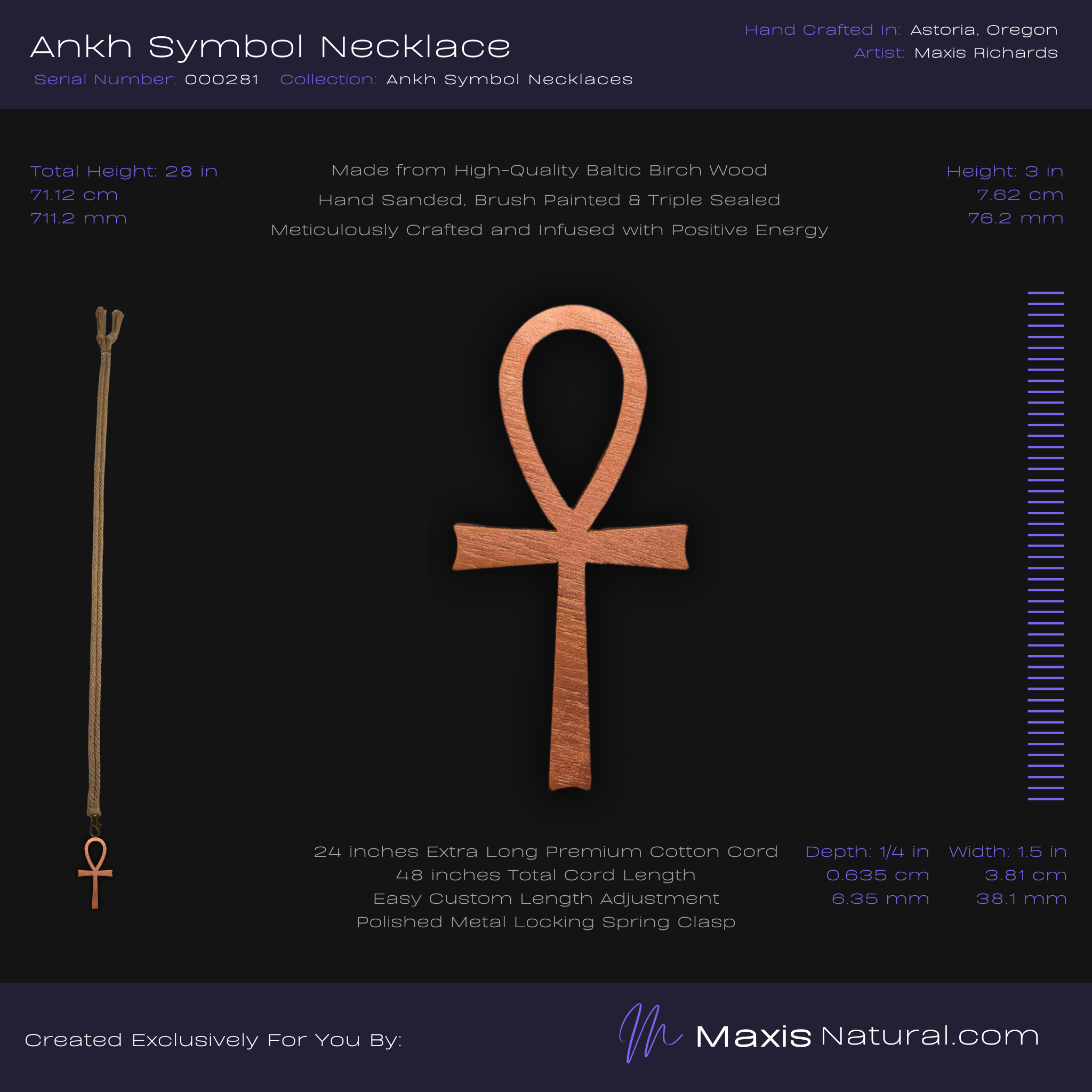 Ankh Symbol Necklace Copper (000281)