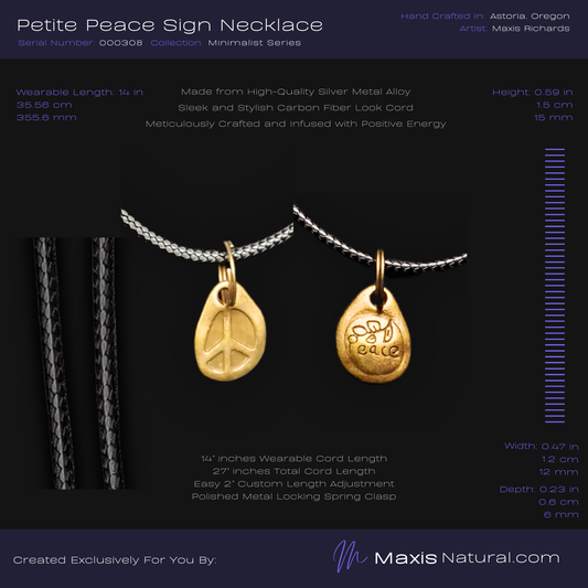 Petite Metal Minimalist Series Peace Sign Necklace (000308)