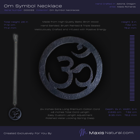 Om ॐ Symbol Necklace Midnight Blue (000033)