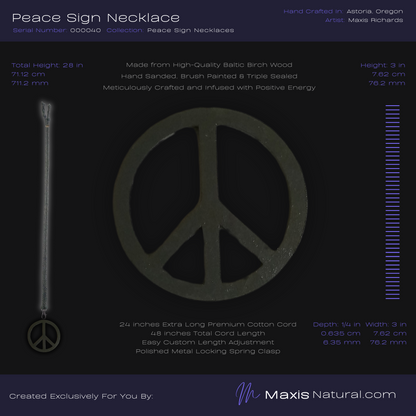 Universal Peace Sign Necklace Dark Slate (000040)