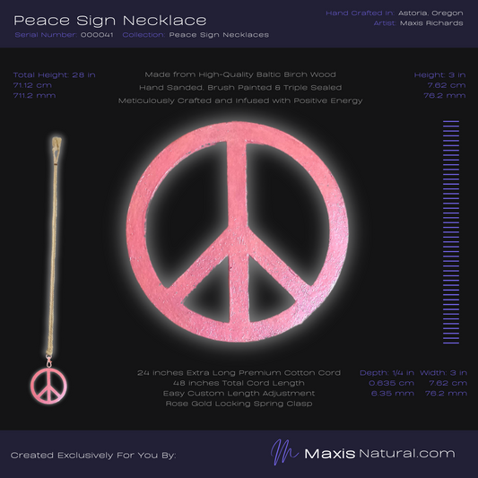 Universal Peace Sign Necklace Pink (000041)