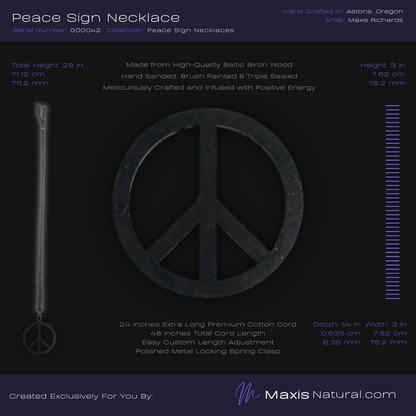 Universal Peace Sign Necklace Dark Slate (000042)