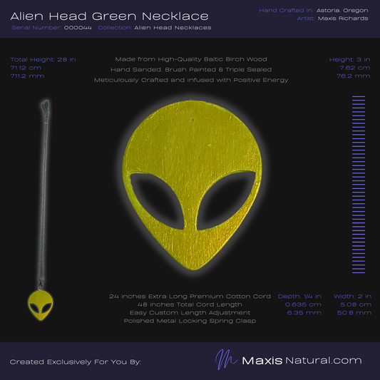 Alien Head Necklace Green (000044)