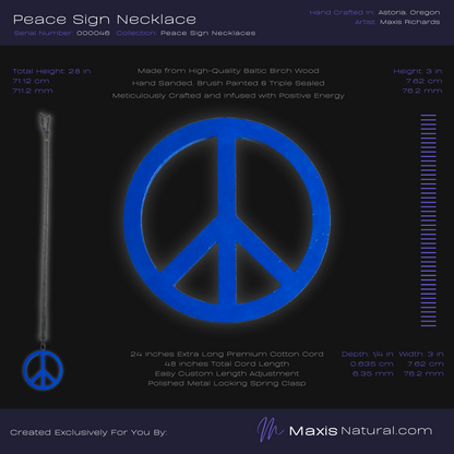 Universal Peace Sign Necklace Blue (000046)