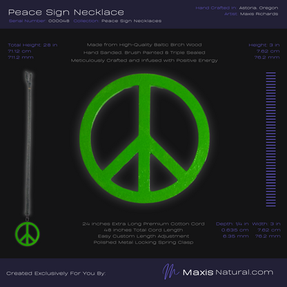 Universal Peace Sign Necklace Green (000048)