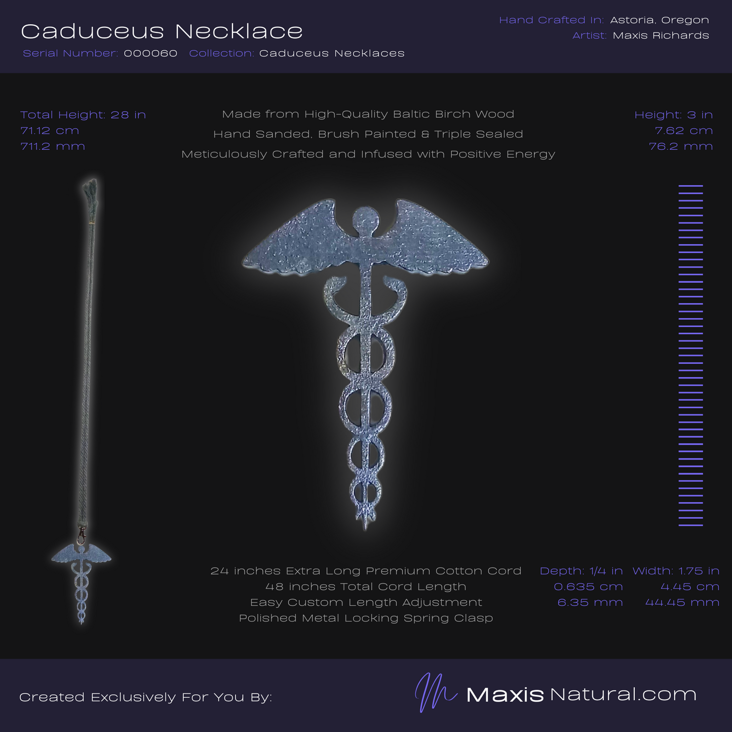 Caduceus Necklace Blue Ice (000060)