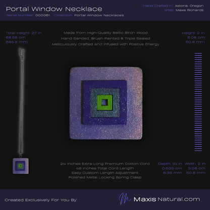 Portal Window Necklace - Purple/Green (000061)