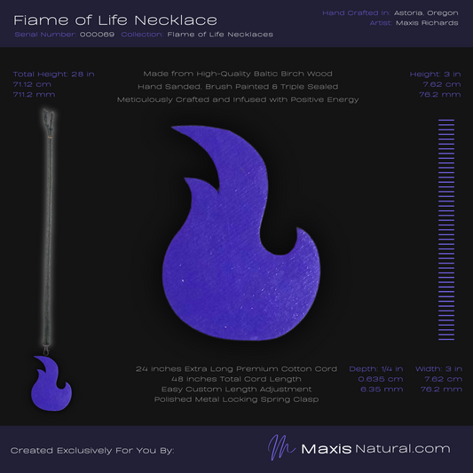 Flame of Life Necklace Purple (000069)