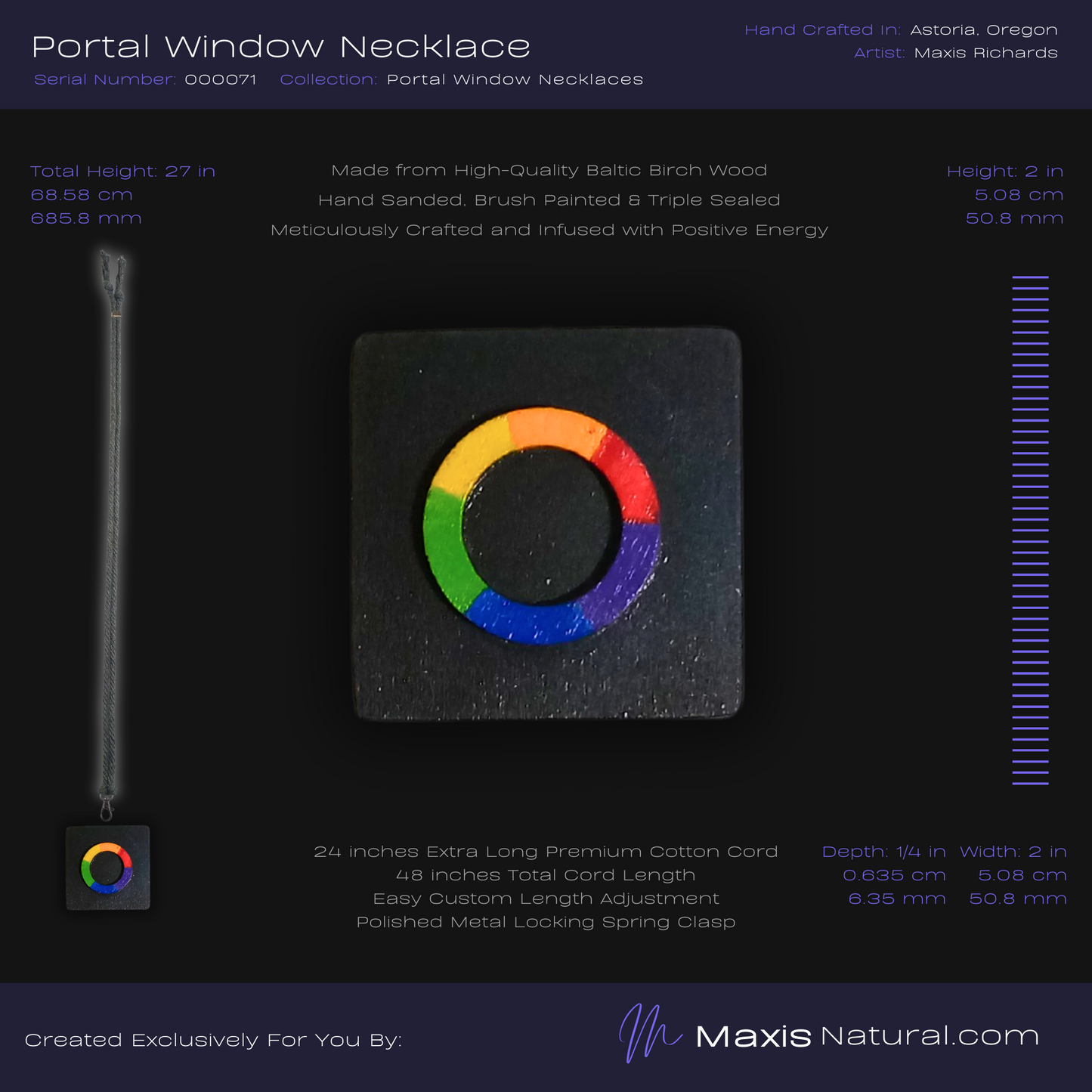 Portal Window Necklace - Rainbow (000071)