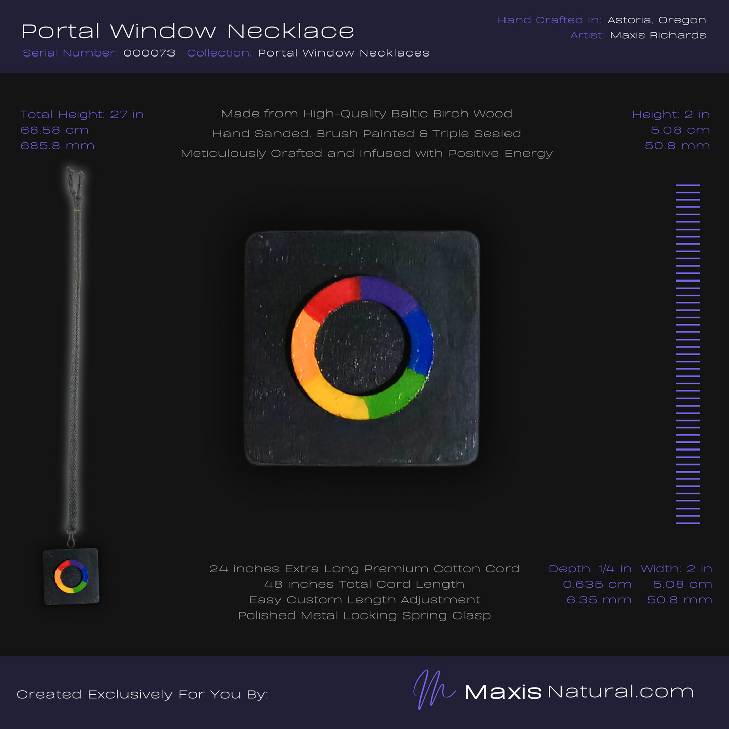 Portal Window Necklace - Rainbow (000073)