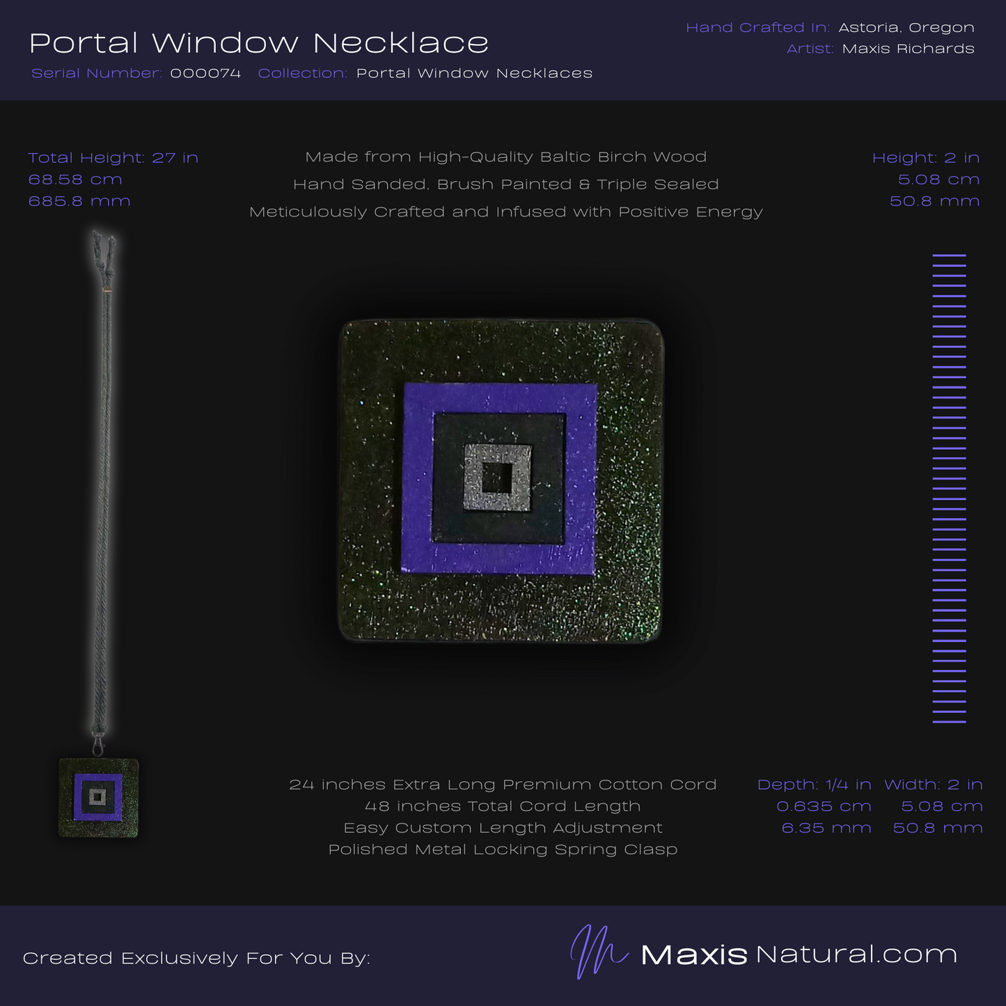 Portal Window Necklace - Purple/Blue (000074)