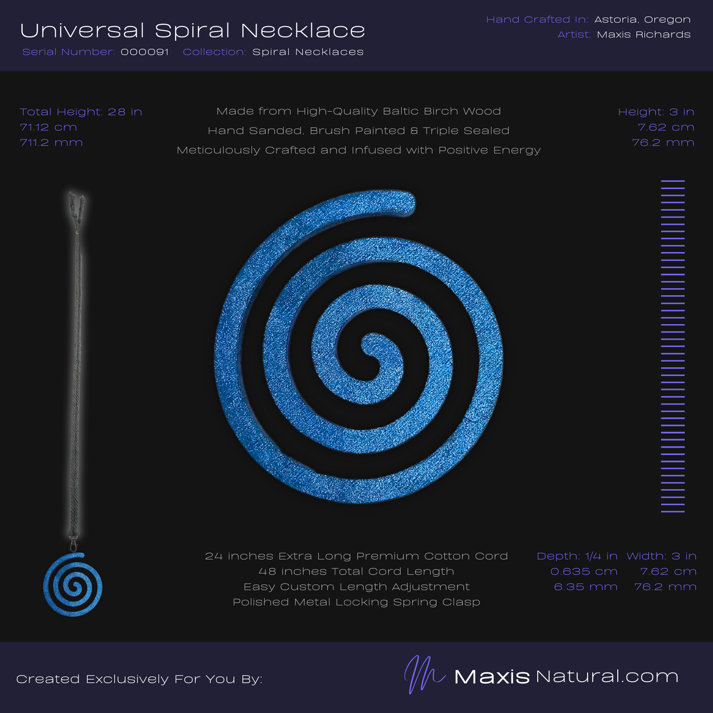 Universal Spiral Necklace Blue (000091)