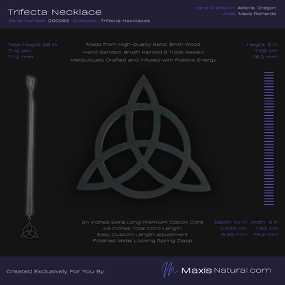 Trifecta, Trinity Knot, Triquetra, Necklace Dark Slate (000093)