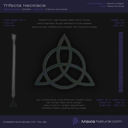 Trifecta, Trinity Knot, Triquetra, Necklace Dark Slate (000094)