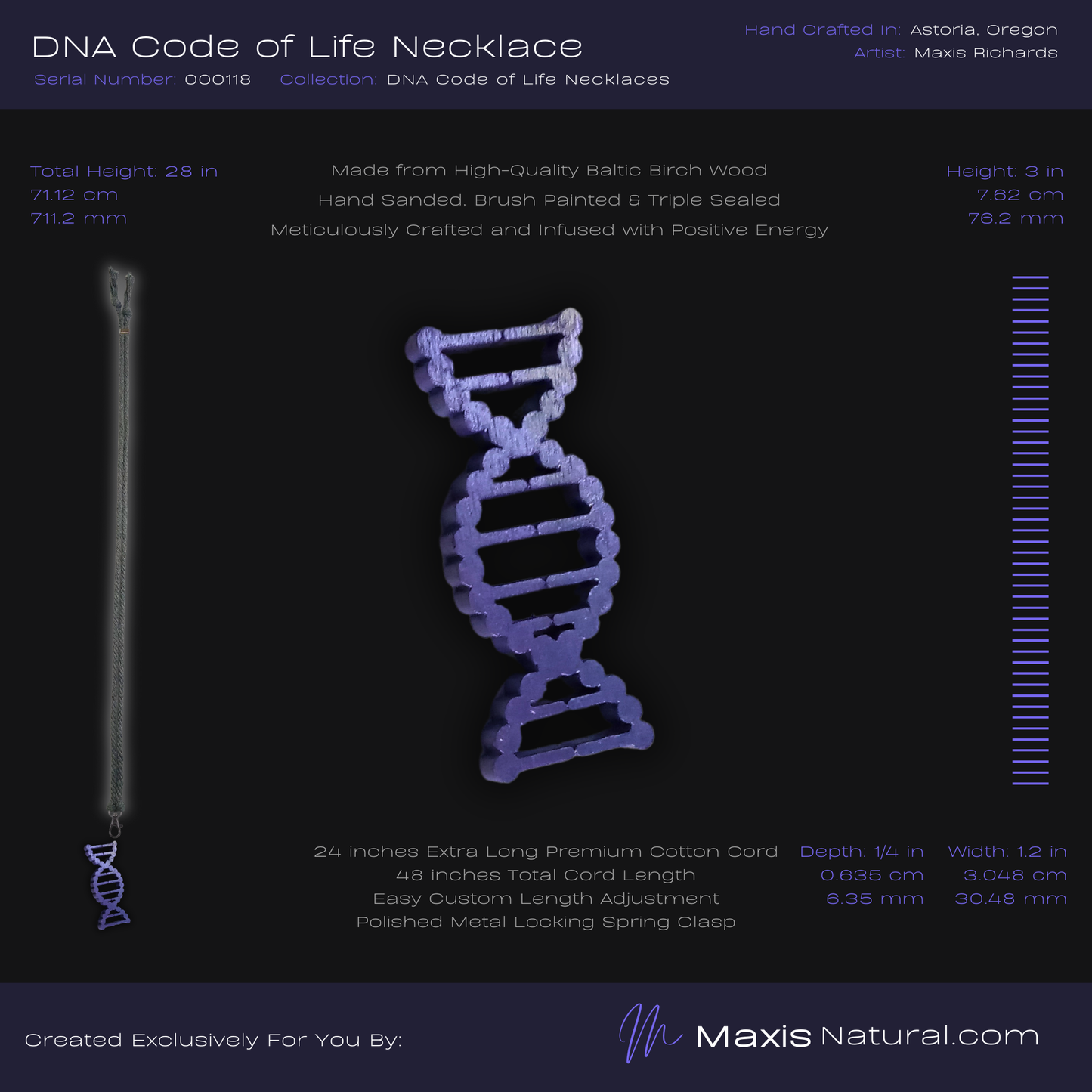 DNA Code of Life Necklace Purple Flash (000118)