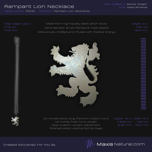 Rampant Lion Necklace White Blaze (000121)