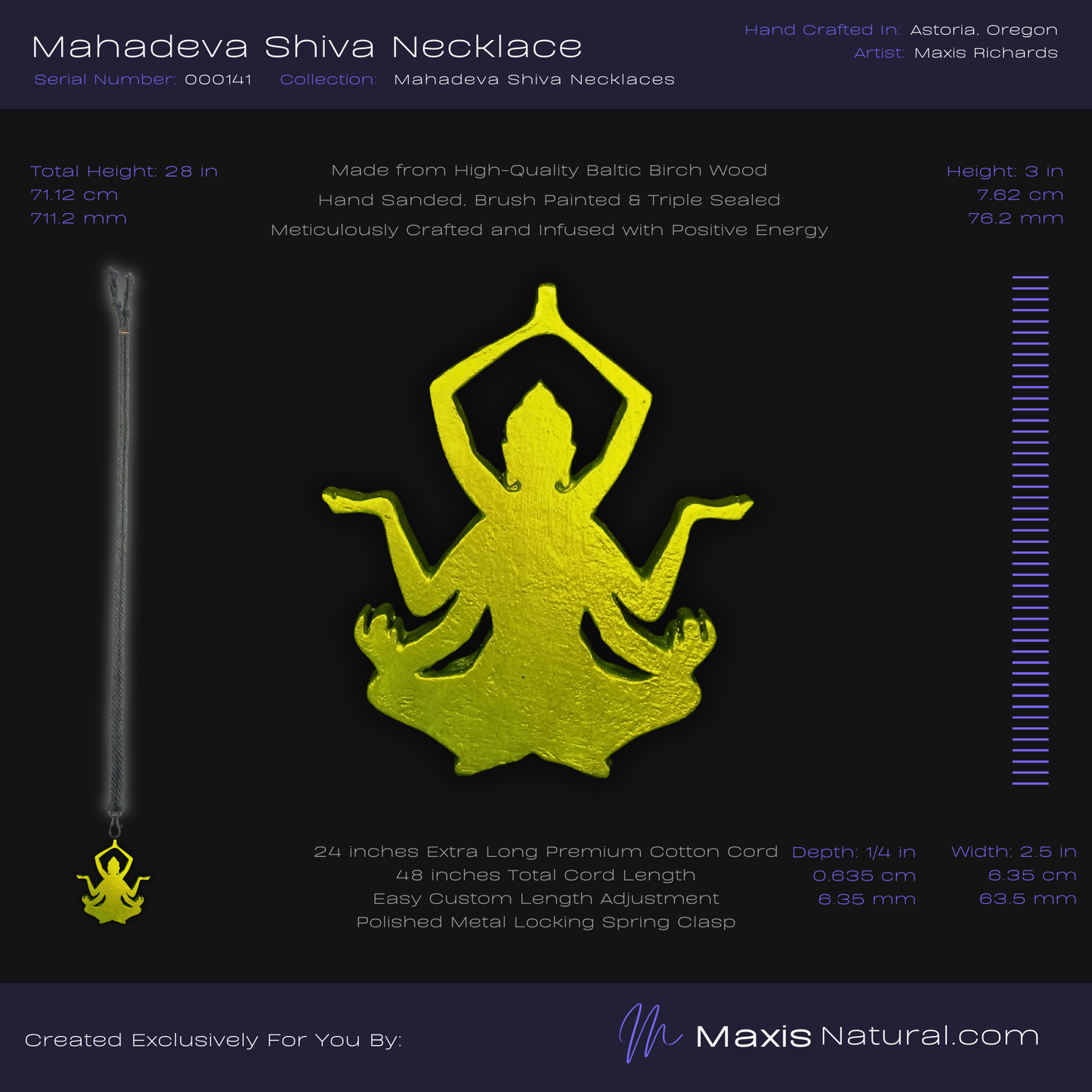 Mahadeva Shiva Necklace Green Flash (000141)