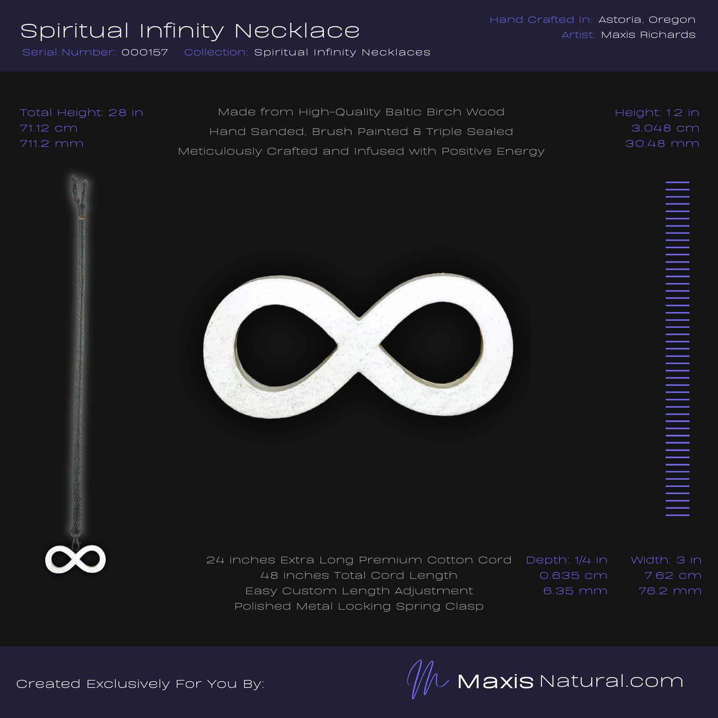 Spiritual Infinity Necklace White Blaze (000157)