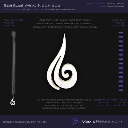 Spiritual Wind Symbol Necklace White Blaze (000158)