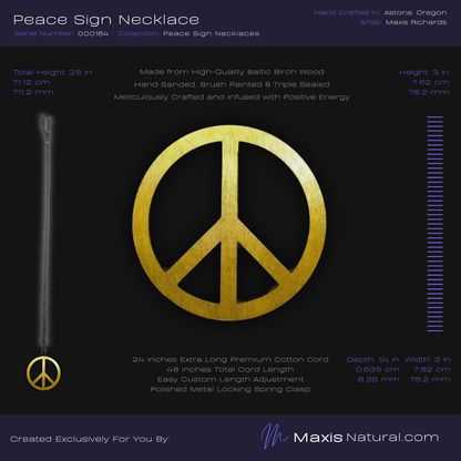 Universal Peace Sign Necklace Bronze (000164)