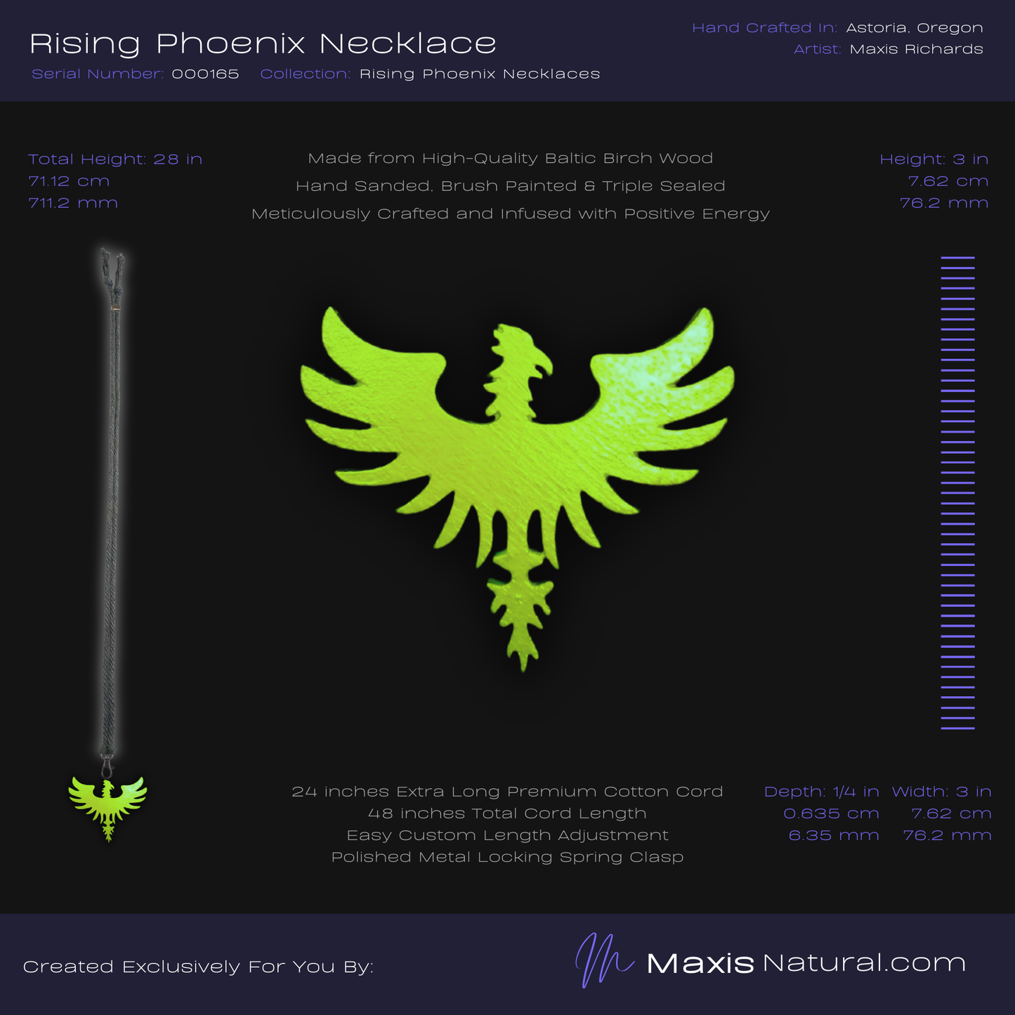 Rising Phoenix Necklace Flash Green (000165)