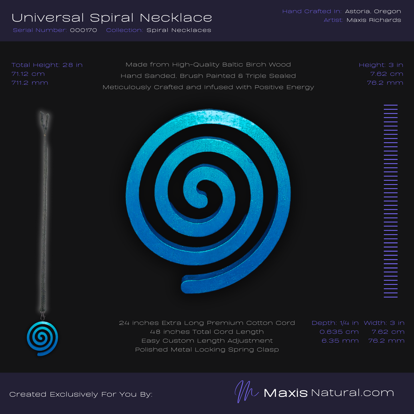 Universal Spiral Necklace Blue (000170)