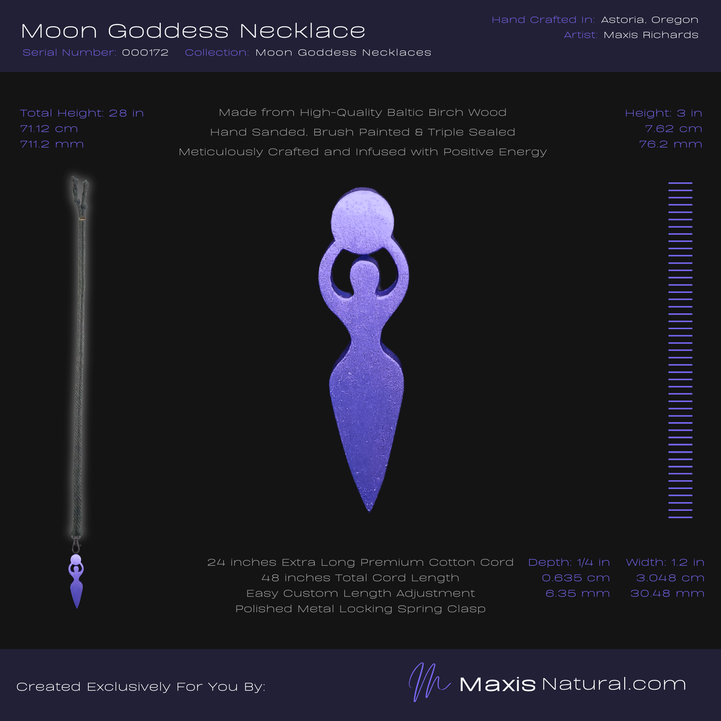 Moon Goddess Necklace Purple (000172)